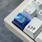 1U Ice Crystal Anodizing Color Ti-alloy Artisan Keycaps Precision Pointillism for Mechanical Keyboard -Bay Under Moon